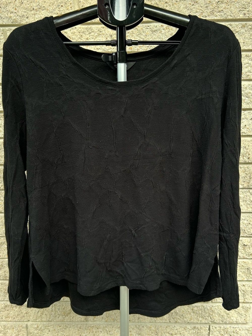 Simply Vera Vera Wang Black Textured Long-Sleeve Top